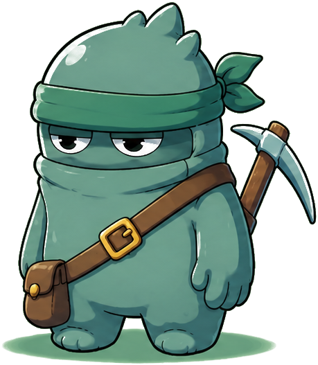 A Diggle miner with a pickaxe